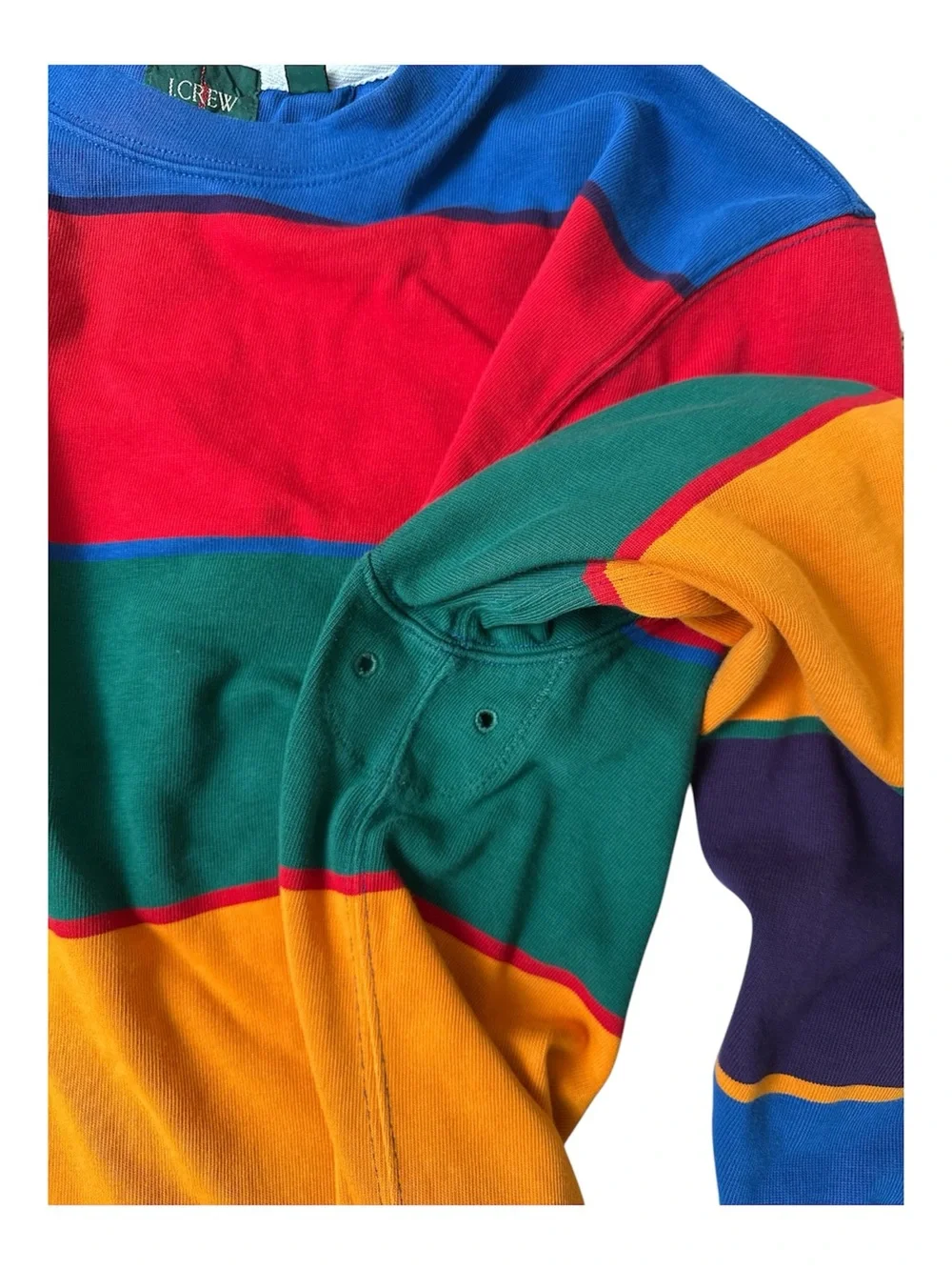 J. Crew Oarsman Rugby Striped Long Sleeve Elbow Patch